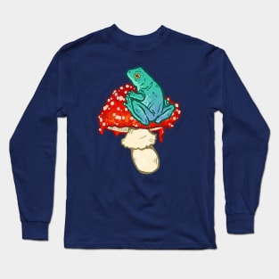 Small Frog on a Mushroom Long Sleeve T-Shirt